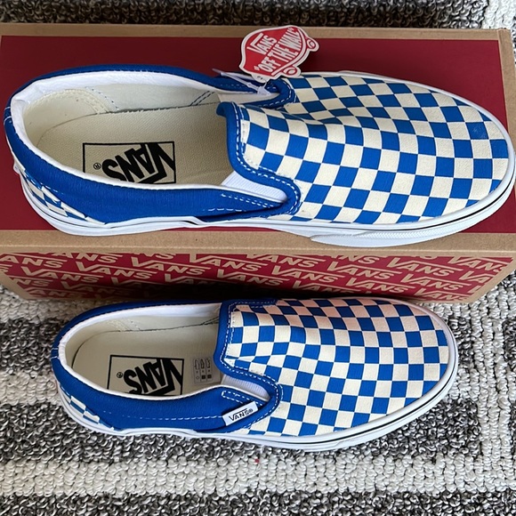 Vans Classic Slip-On Checkerboard Imperial Blue/White WMNS - Picture 3 of 16